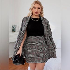 Plaid Skirt Two Piece